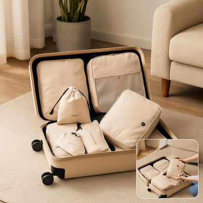 Luxury Travel Packing Organizer Set – Multi-Piece Storage Bags for Clothes, Shoes & Accessories