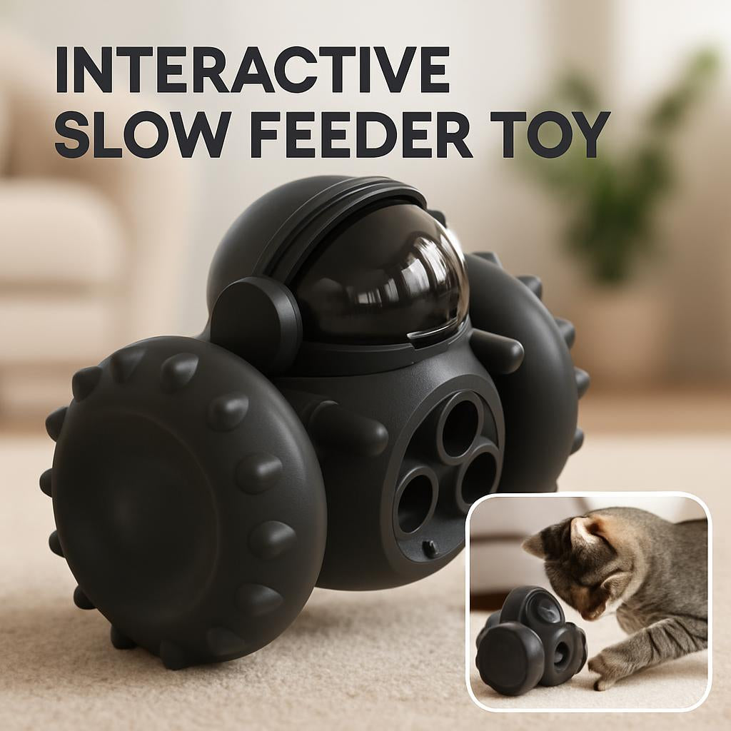 Interactive Slow Feeder Toy for Cats & Dogs – Balance Car Puzzle