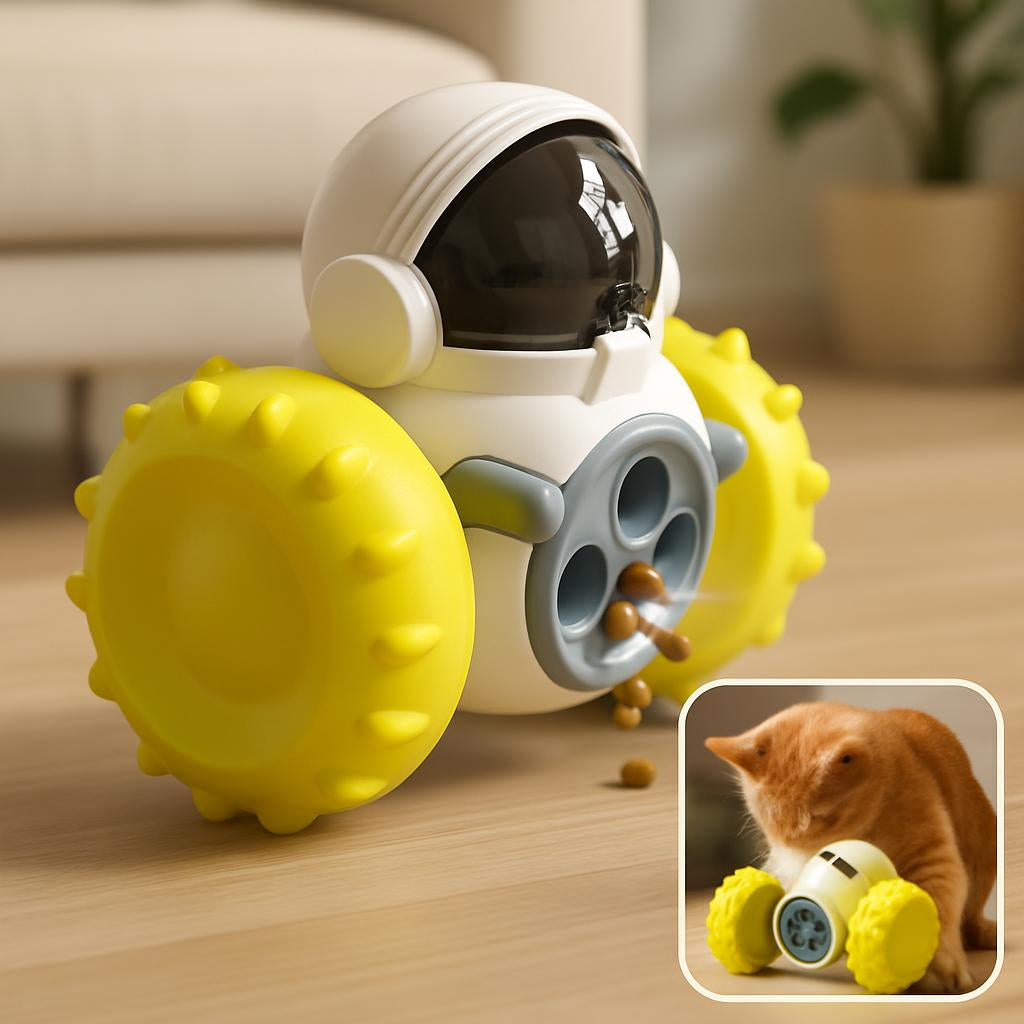 Interactive Slow Feeder Toy for Cats & Dogs – Balance Car Puzzle