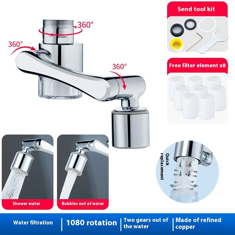 Eco-Friendly Water-Saving Faucet Filter with 1080° Rotation