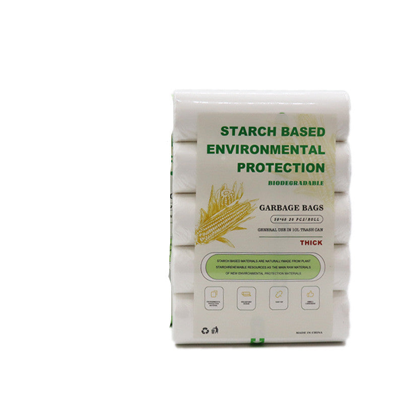 Eco-Friendly Biodegradable Garbage Bags - Starch-Based, Green & White