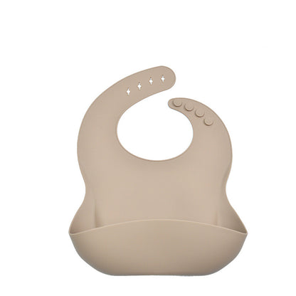 Eco-Friendly Silicone Baby Bibs with Catch Pocket