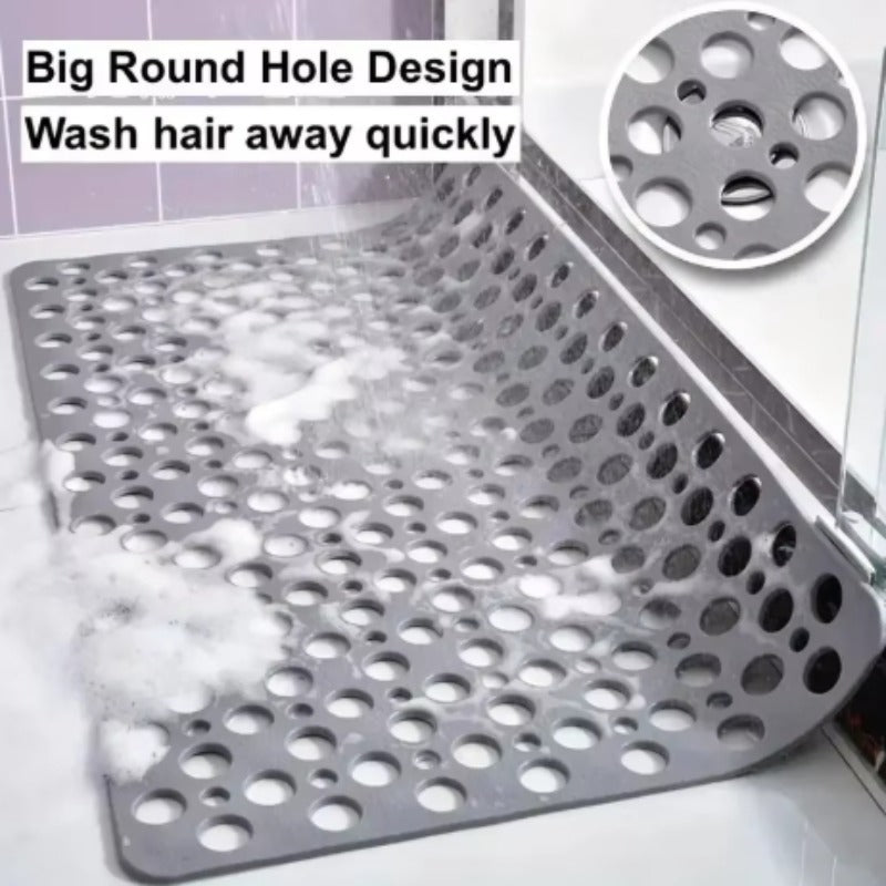 Non-Slip Bathroom Mat with Suction Cups – 90×60 cm – Anti-Fall TPE Shower Pad