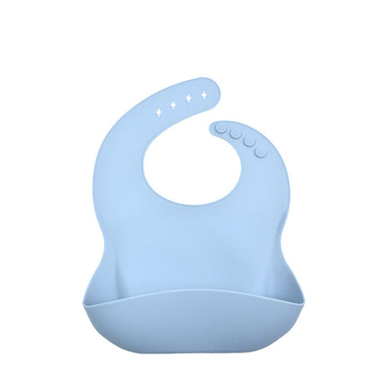 Eco-Friendly Silicone Baby Bibs with Catch Pocket