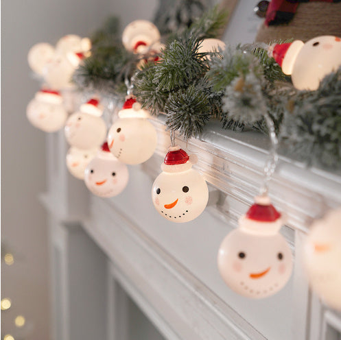 Snowman LED String Lights - Festive Energy-Efficient Holiday Decor