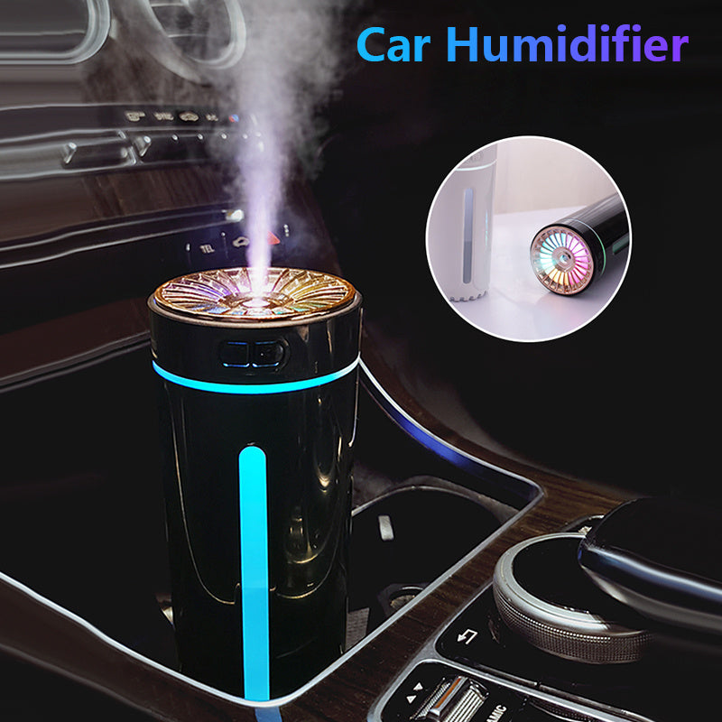 Portable Car Humidifier with Blue LED Light in Car Cup Holder