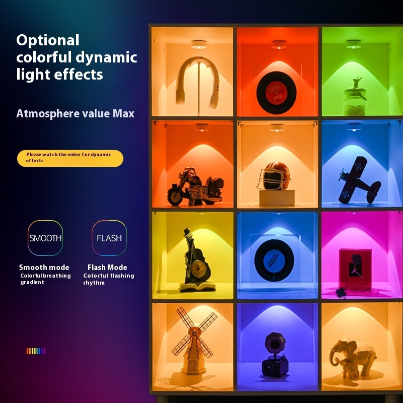 No Drill Magnetic Rechargeable Cabinet Light (RGB - Pack of 3)