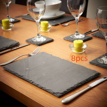 Eco-Friendly Black Natural Slate Serving Plate