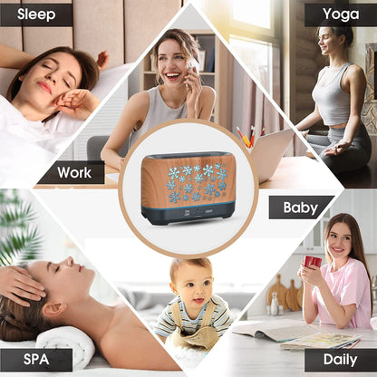 Colorful Snowflake Aromatherapy Humidifier with LED Lights