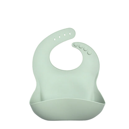 Eco-Friendly Silicone Baby Bibs with Catch Pocket