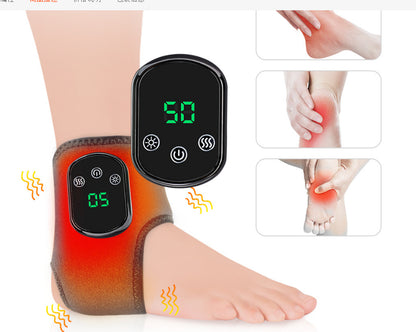 5-Speed Heating & 3-Speed Vibration Ankle Massager – Gray