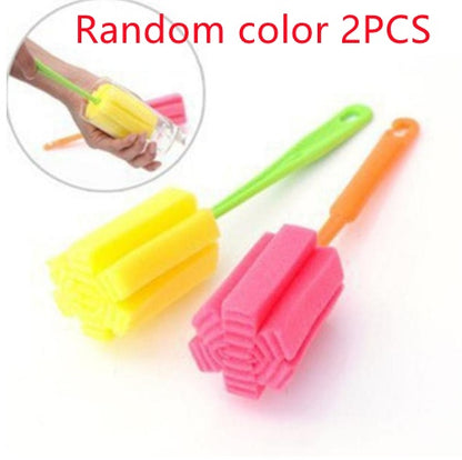 Eco-Friendly Long Handle Cup Brush with Reusable Sponge