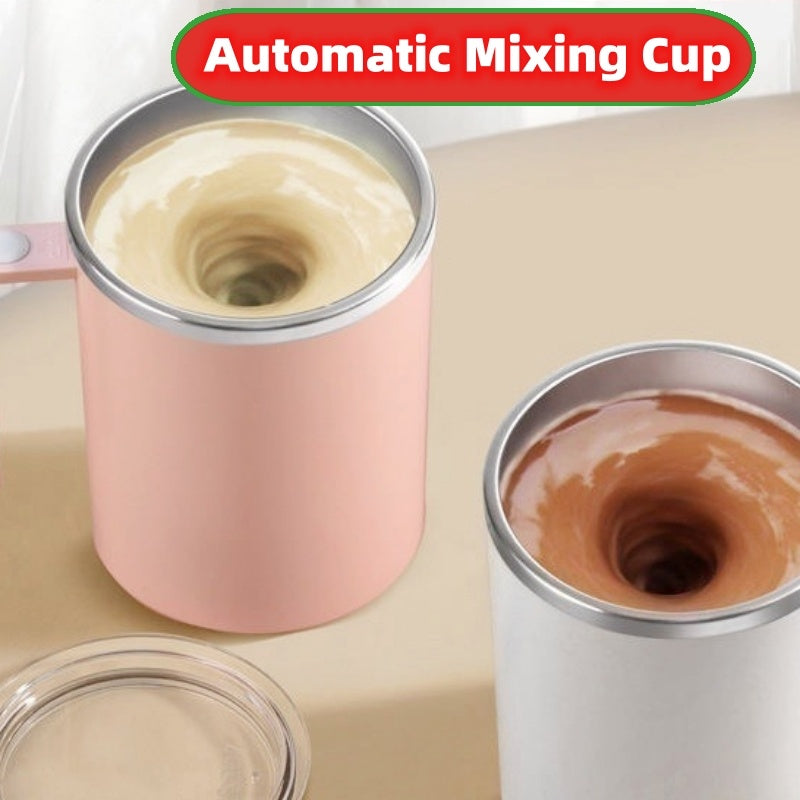 Self-Stirring Automatic Mixing Cup in Pink and White