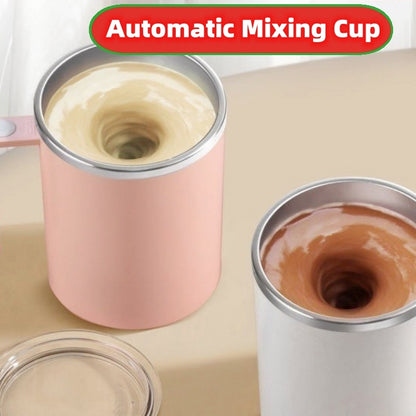 Self-Stirring Automatic Mixing Cup in Pink and White