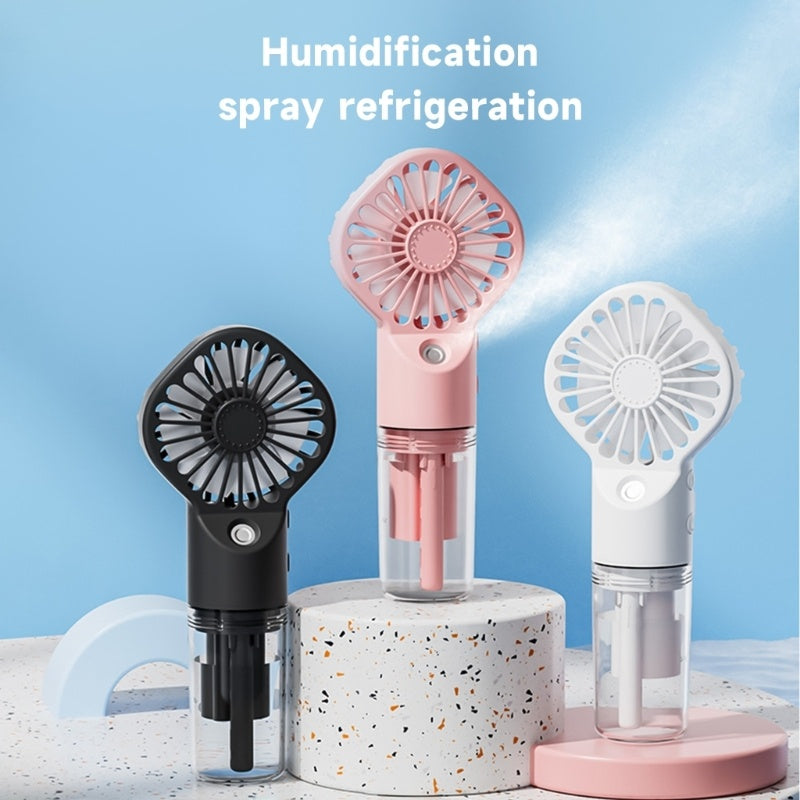 Eco-Chill Mist: USB Rechargeable Humidifying Fan