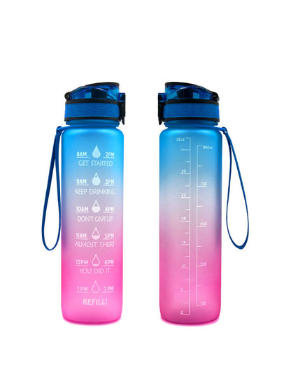 Hydration Time-Marker Water Bottle - Eco-Friendly & BPA-Free