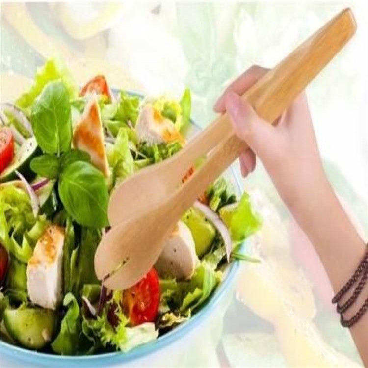 Eco-Friendly Bamboo Salad Tongs - Sustainable Kitchen Utensil