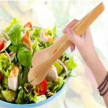 Eco-Friendly Bamboo Salad Tongs - Sustainable Kitchen Utensil