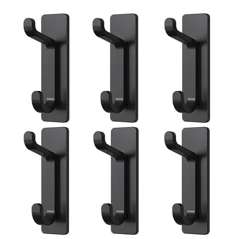 Stainless Steel Wall Hook – 4 Pack – Black / Brushed