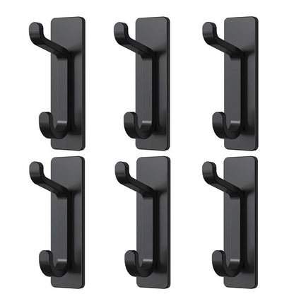 Stainless Steel Wall Hook – 4 Pack – Black / Brushed