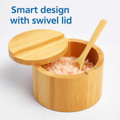 Eco-Friendly Bamboo Spice Box with Dual Compartments