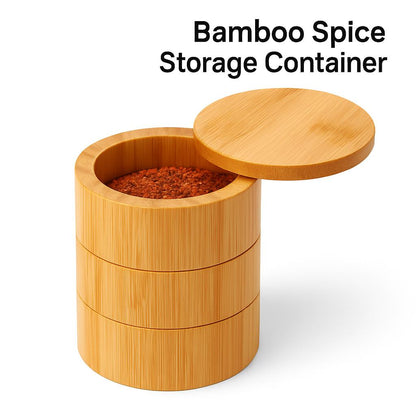 Eco-Friendly Bamboo Spice Box with Dual Compartments
