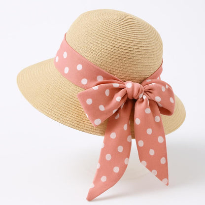 Eco-Friendly Kids Wide-Brimmed Sun Hat with Ribbon Bow