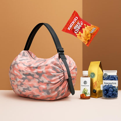 Eco-Friendly Reusable Camouflage Shopping Tote - Large, Foldable, Durable