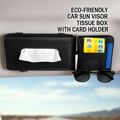 Eco-Friendly Car Sun Visor Tissue Box with Card Holder