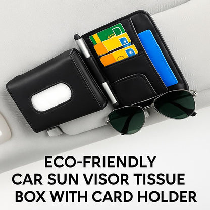Eco-Friendly Car Sun Visor Tissue Box with Card Holder