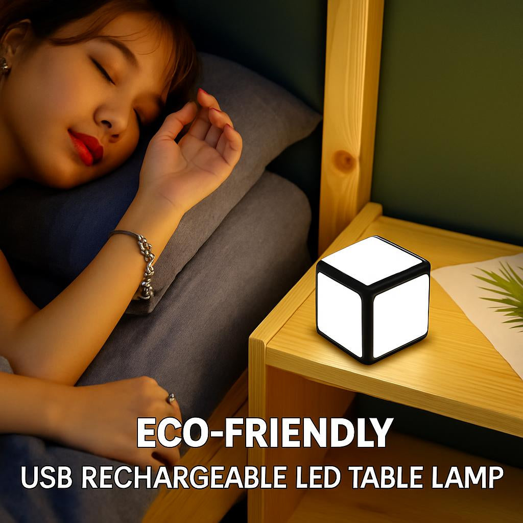Energy-Efficient Cube LED Night Light with Black Edges