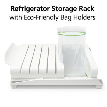 Refrigerator Storage Rack with Eco-Friendly Bag Holders