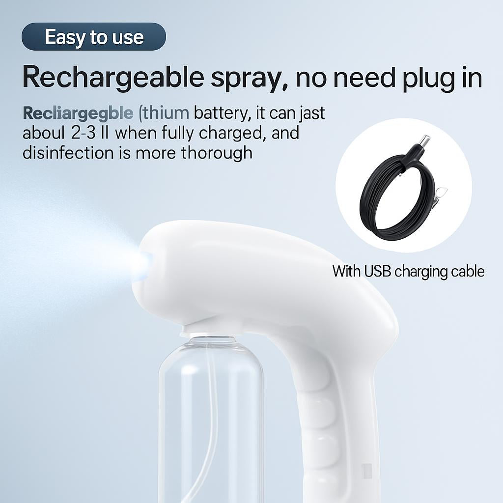Eco-Friendly Wireless Nano Spray Gun for Disinfection