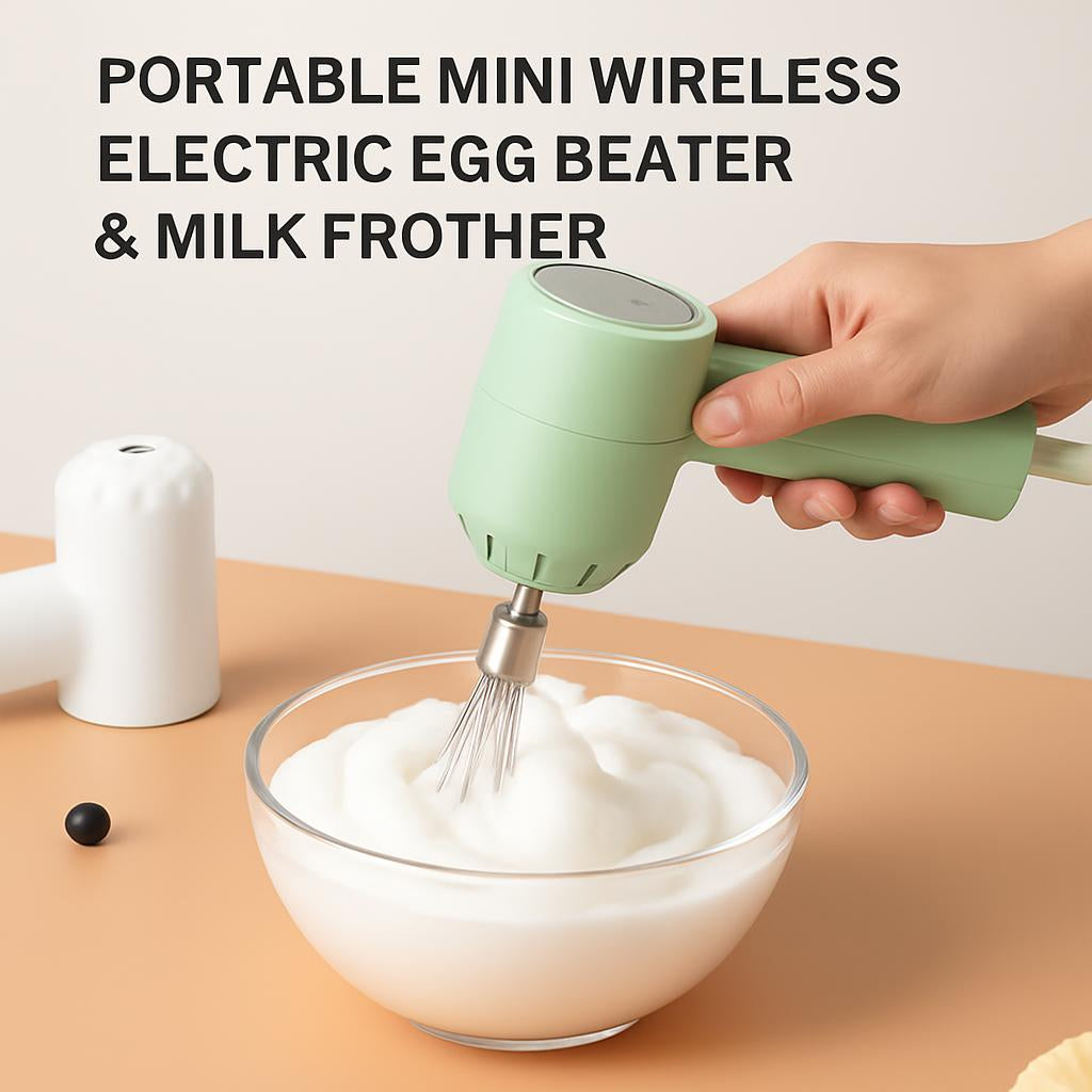 Eco-Friendly Handheld Electric Whisk in Light Green