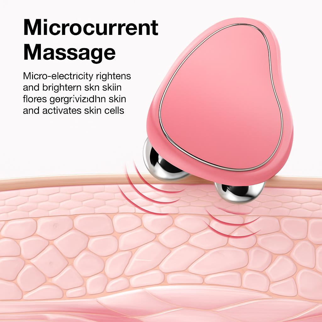 Pink V-Shaped Facial Massager for Wellness and Sustainability