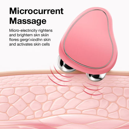Pink V-Shaped Facial Massager for Wellness and Sustainability
