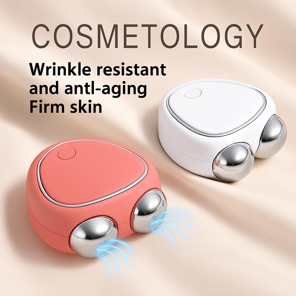 Pink V-Shaped Facial Massager for Wellness and Sustainability