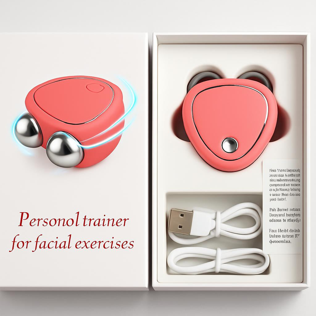 Pink V-Shaped Facial Massager for Wellness and Sustainability