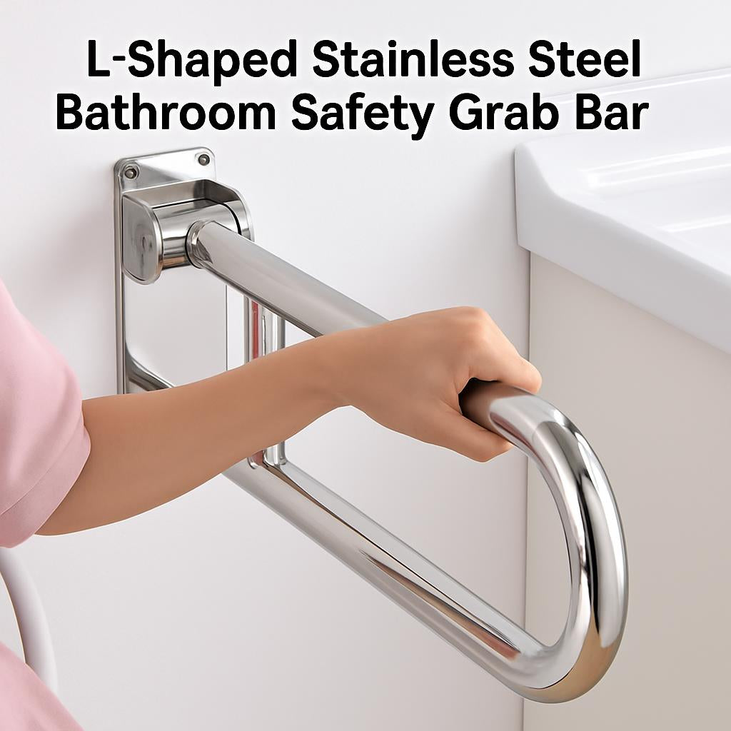 L-Shaped Stainless Steel Bathroom Safety Grab Bar