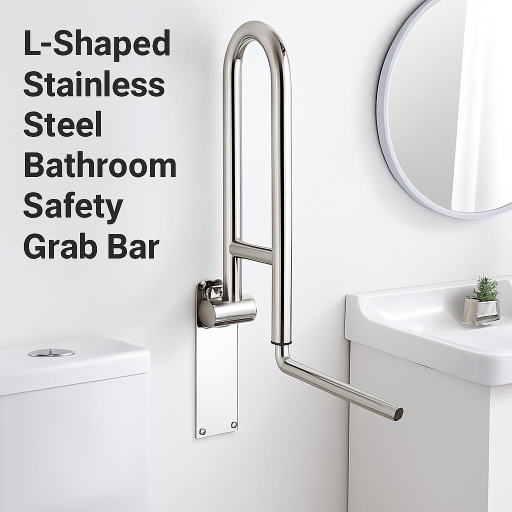 L-Shaped Stainless Steel Bathroom Safety Grab Bar
