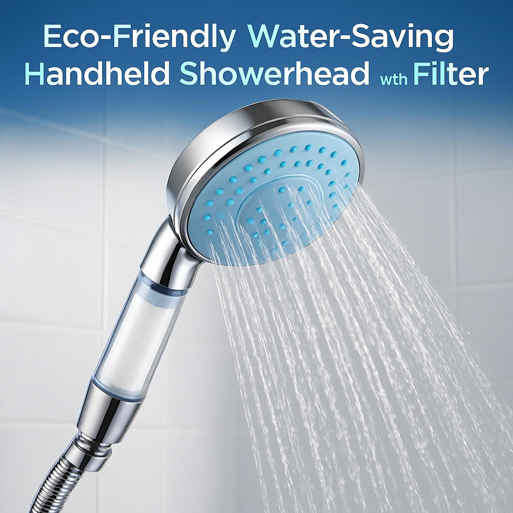 Eco-Friendly Water-Saving Handheld Showerhead with Filter