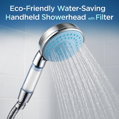 Eco-Friendly Water-Saving Handheld Showerhead with Filter