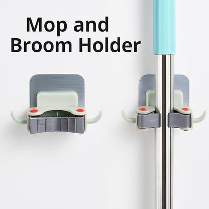 Eco-Friendly Wall-Mounted Mop and Broom Holder