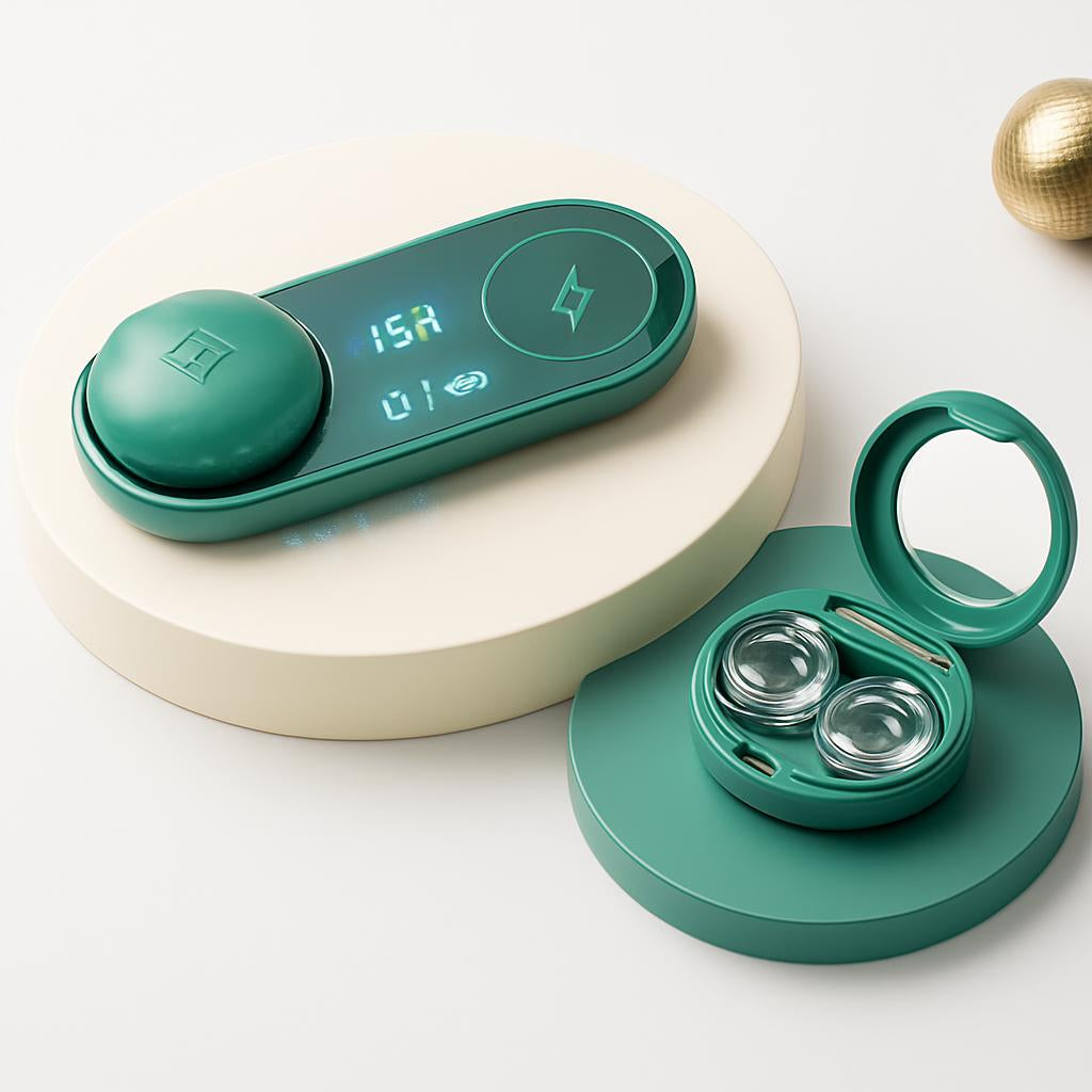 Ultrasonic Contact Lens Cleaner & Wireless Charging Case