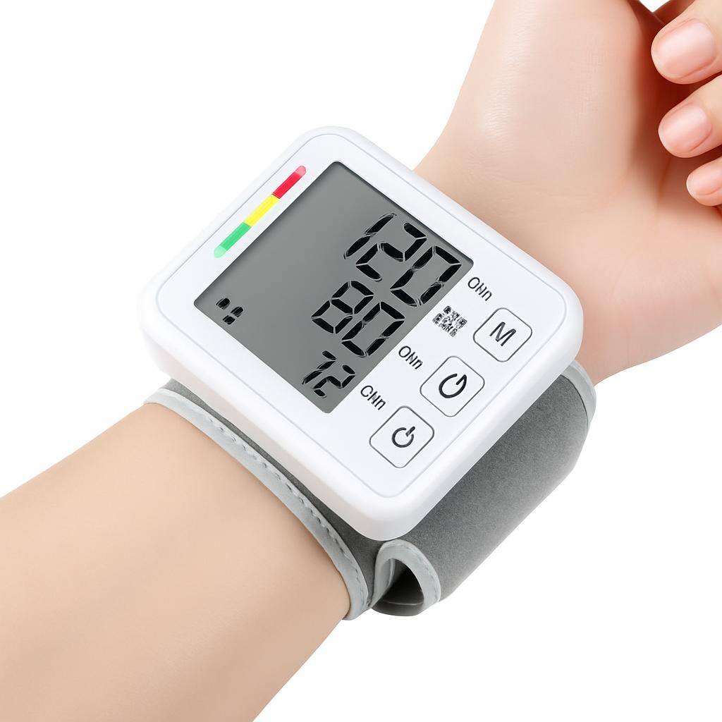 Compact Digital Wrist Blood Pressure Monitor with Eco-Friendly Design