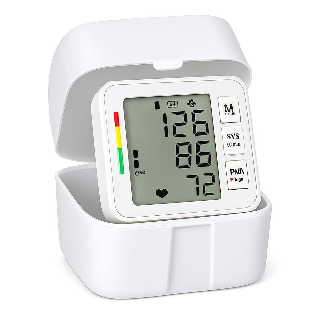 Compact Digital Wrist Blood Pressure Monitor - Eco-Friendly Health Tracker