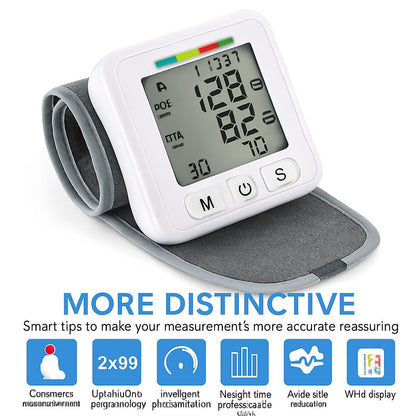 Compact Digital Wrist Blood Pressure Monitor - Eco-Friendly Health Tracker