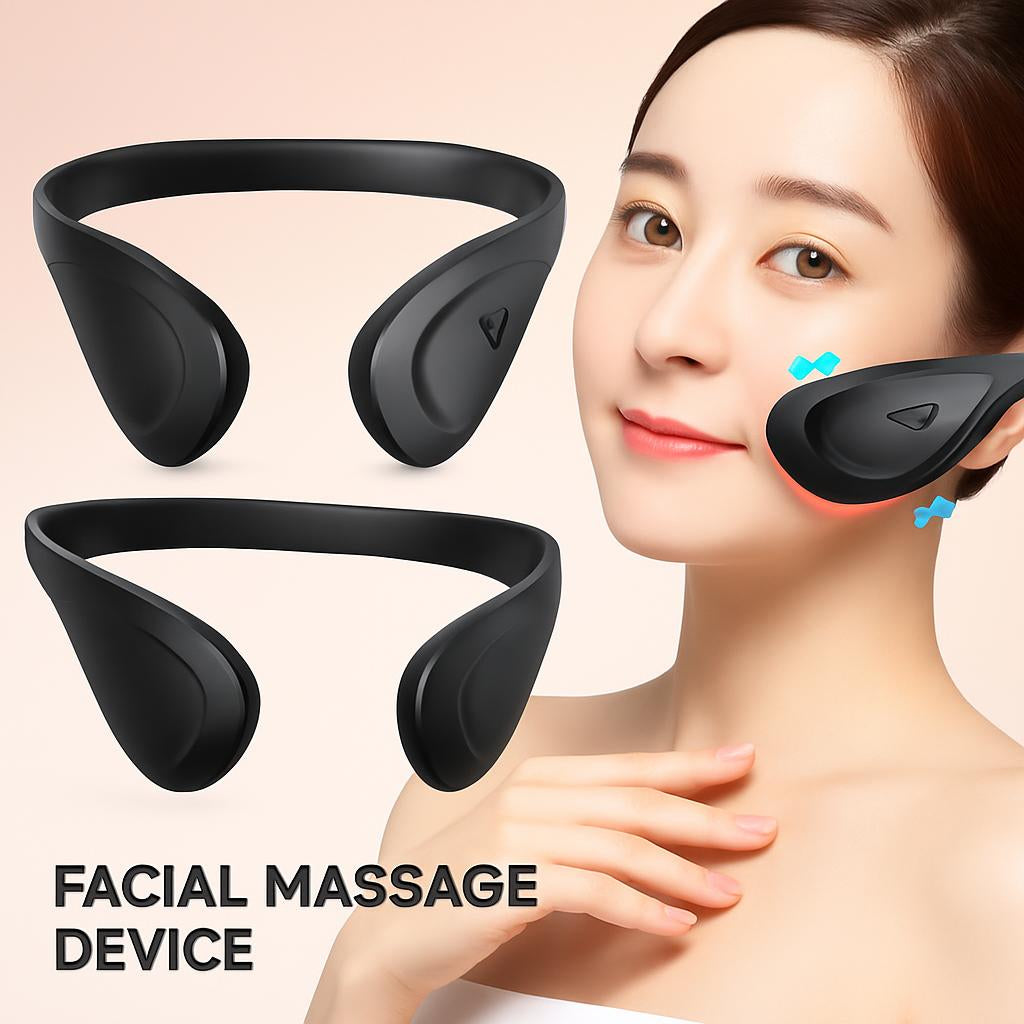 Black Ergonomic Facial Massage Device for Wellness and Sustainability