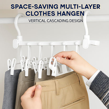 Space-Saving Multi-Layer Clothes Hanger - Vertical Cascading Design