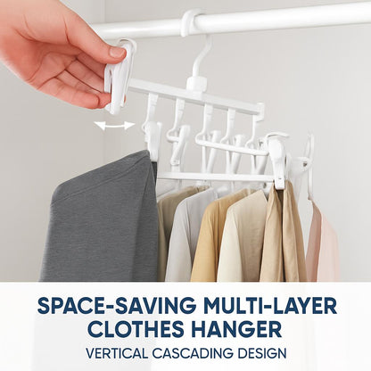 Space-Saving Multi-Layer Clothes Hanger - Vertical Cascading Design